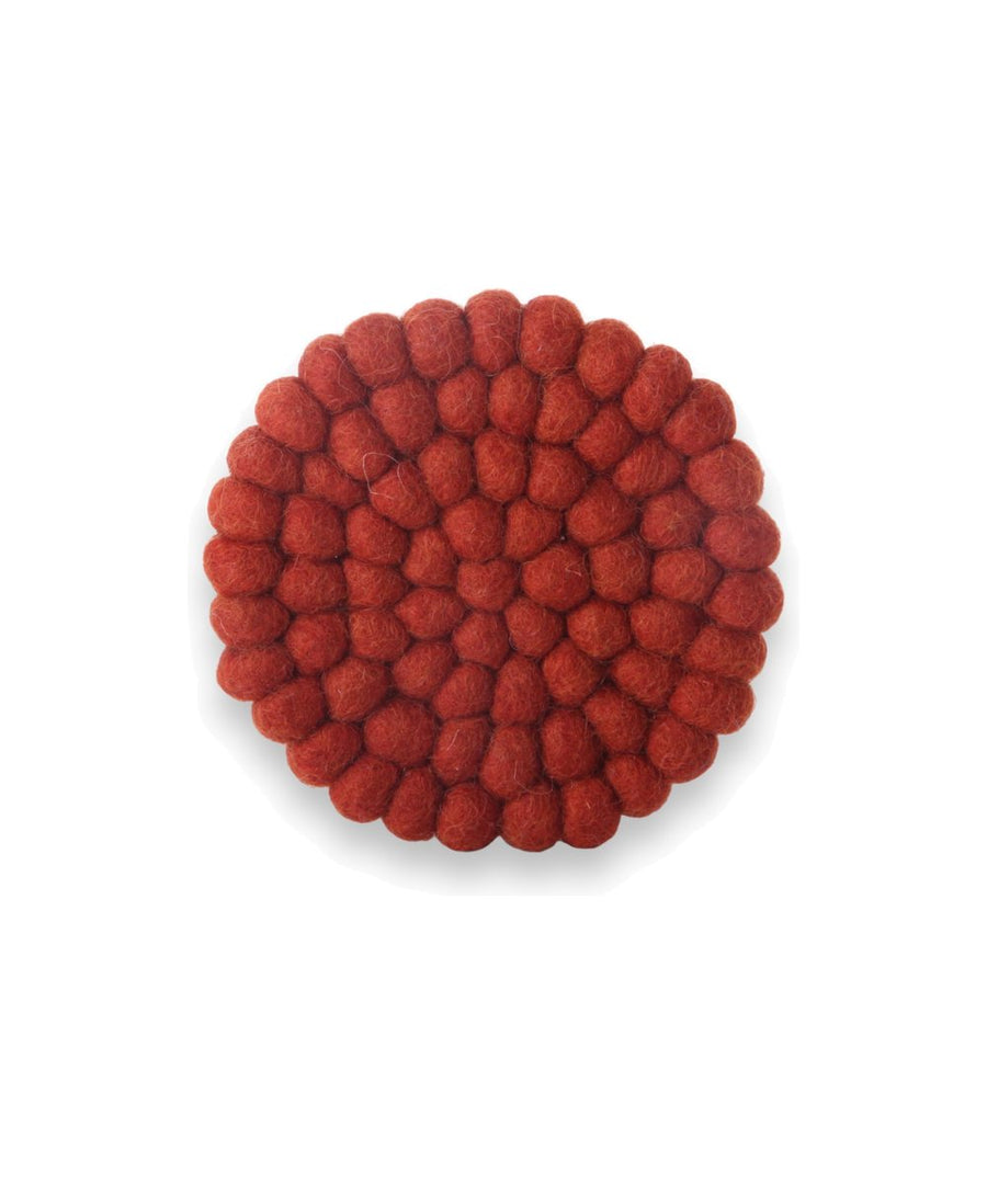 Petit dessous de verre rouge rouille - Lot de 2 de la marque Gry & Sif, sur fond blanc