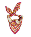 Petit foulard imprimé au blockprint Jakarta écru de la marque Bonheur du Jour