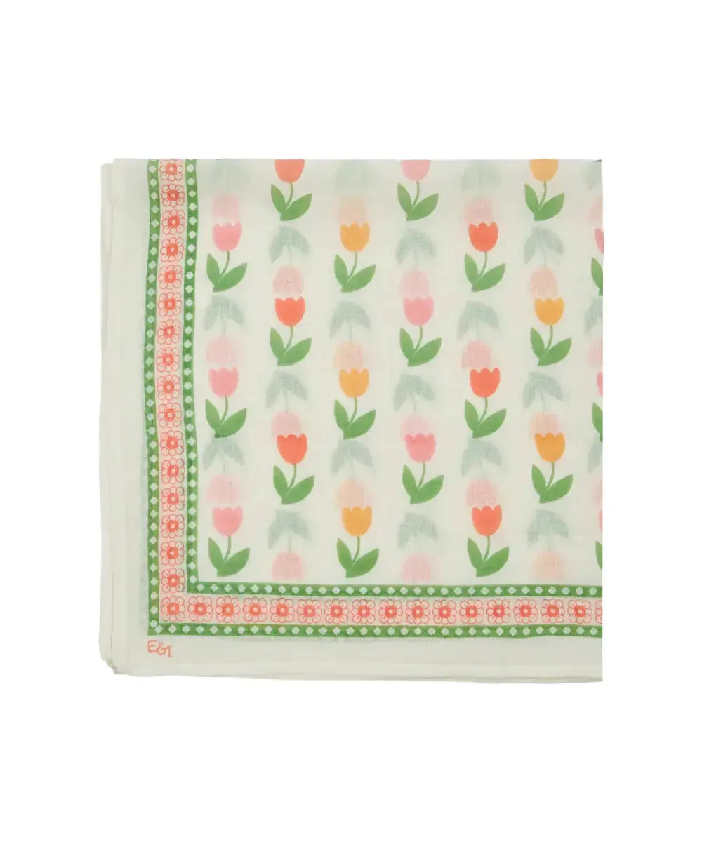 Foulard motif tulipes de la marque française Emile & Ida