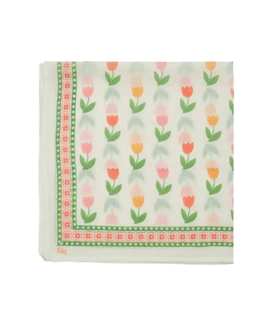 Foulard motif tulipes de la marque française Emile & Ida