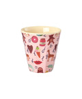 Petit gobelet enfant en mélamine ABC rose - 160 ml de Rice sur fond blanc