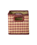 Petit panier carré en raphia Vichy brun de Rice sur fond blanc