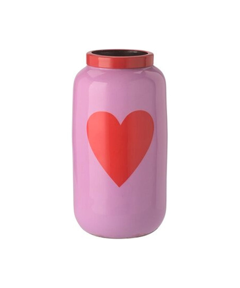 Petit vase Saigon Cœur rose et lavande de Gift Company