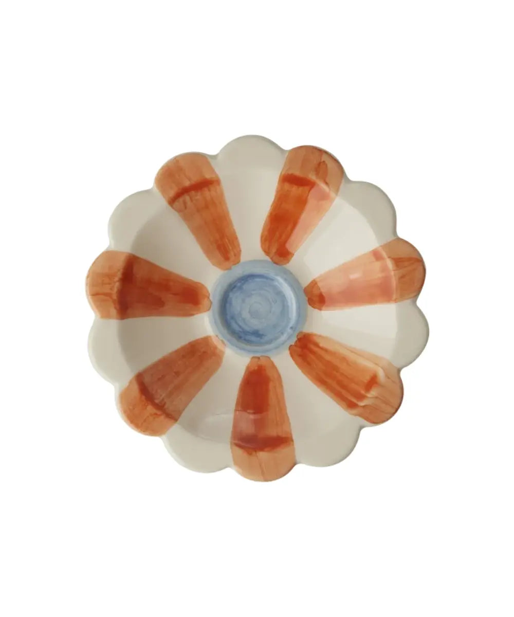 Petite Coupelle Fleur en céramique Rayures orange | Rice