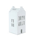 Photophore maison en briques de rader en porcelaine biscuit blanche 21 cm style scandinave.