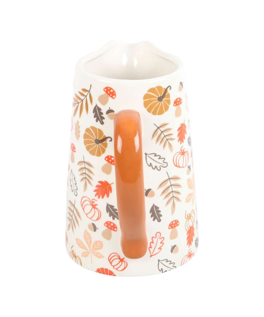 Pichet décoratif Feuilles d'automne sélection Merci Léonie, sur fond blanc, vue arrière