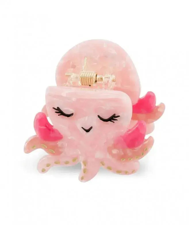 Accessoire cheveux en acétate de cellulose motif pieuvre pour petite fille design français.