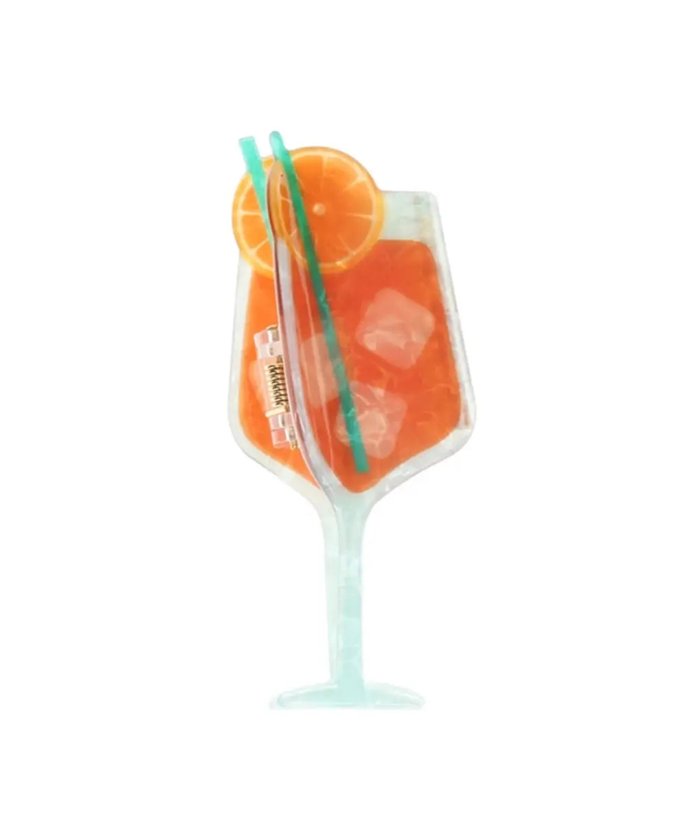 Pince à cheveux en forme de cocktail Spritz de Rex London sur fond blanc