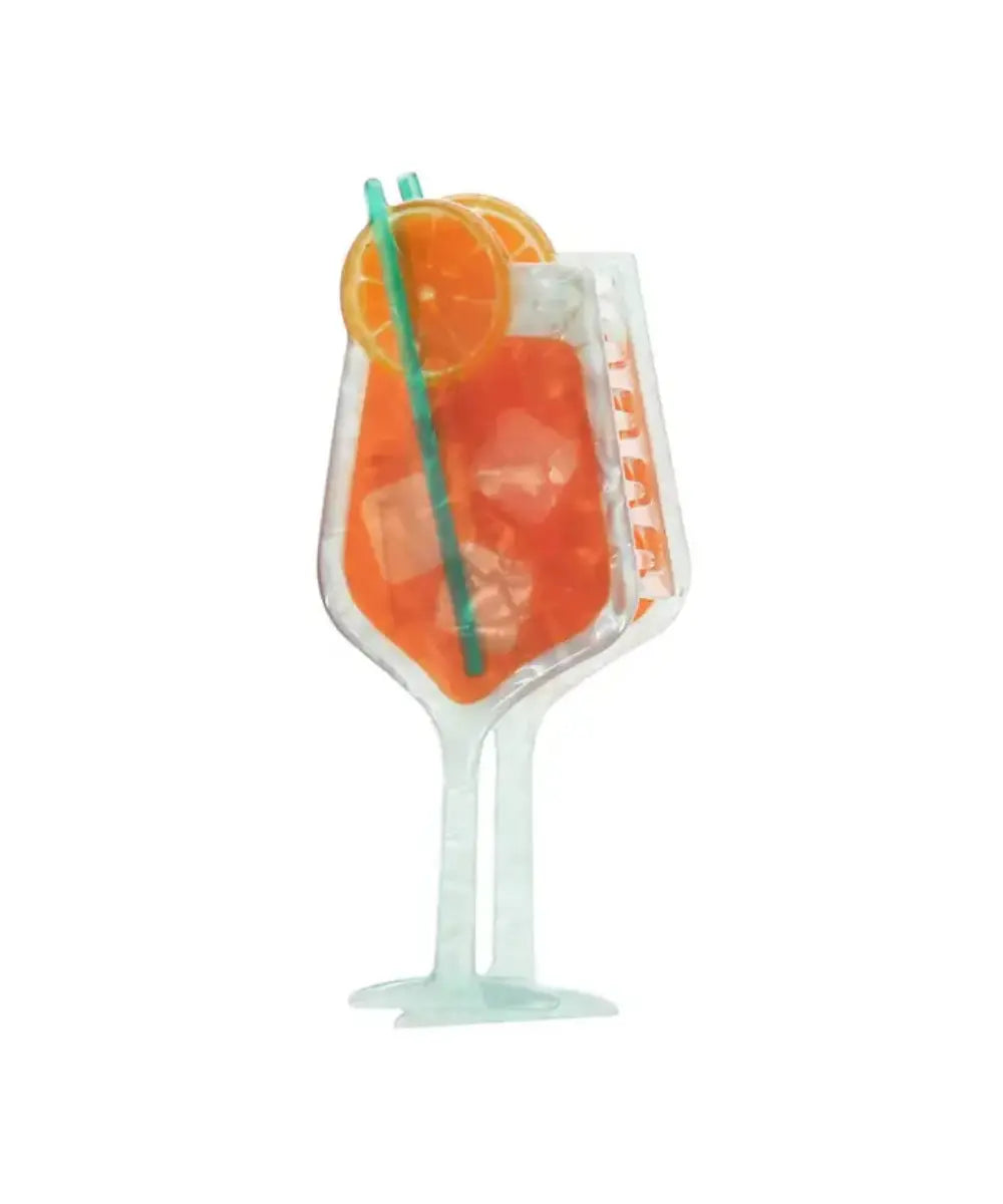 Pince à cheveux en forme de cocktail Spritz de Rex London sur fond blanc