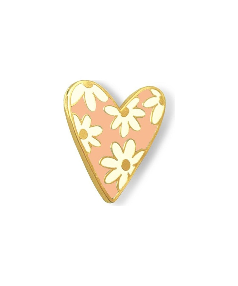 Pin's Cœur fleuri rose Nature Vivante