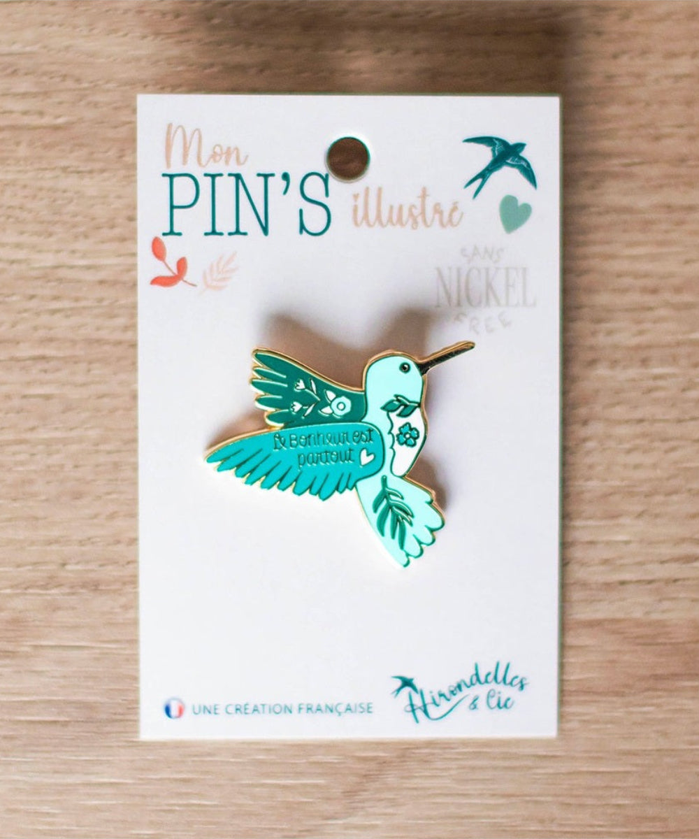 Pin's Colibri Le Bonheur est Partout