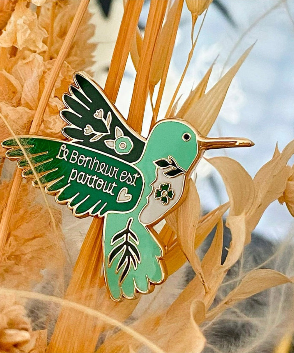 Pin's Colibri Le Bonheur est Partout