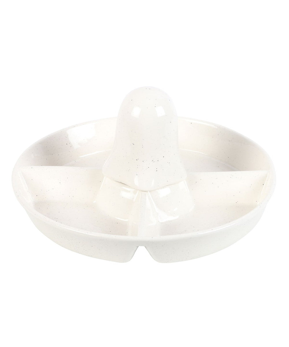 Plat apéritif fantôme de la marque Something Different, sur fond blanc, vue arrière
