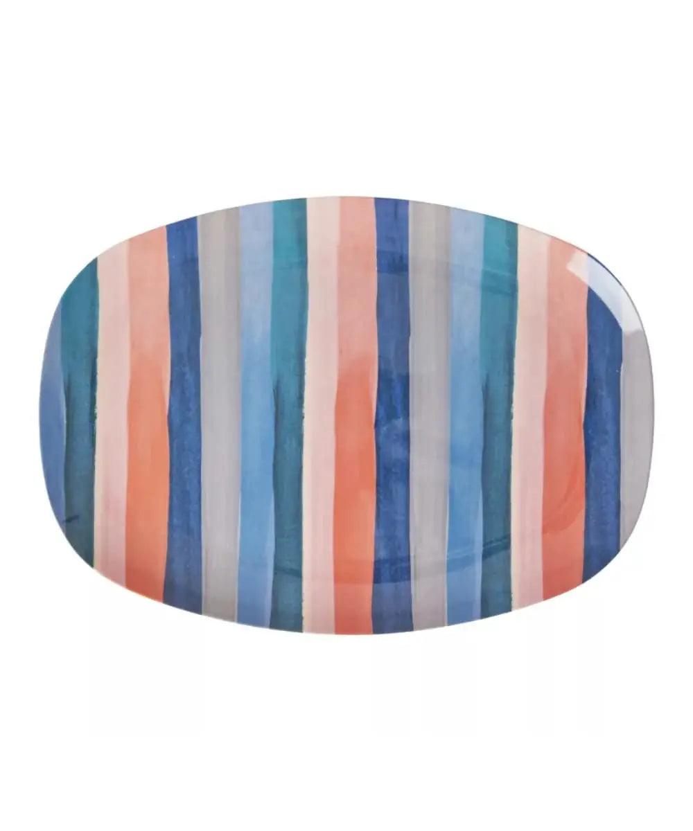 Assiette rectangulaire en melamine a motifs imprimes new york par rice.