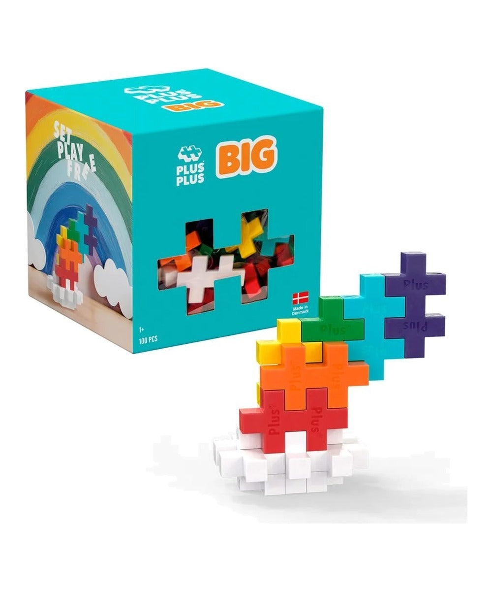 Recharge 100 pieces plus-plus big couleur arc en ciel pour jeu de construction enfant.