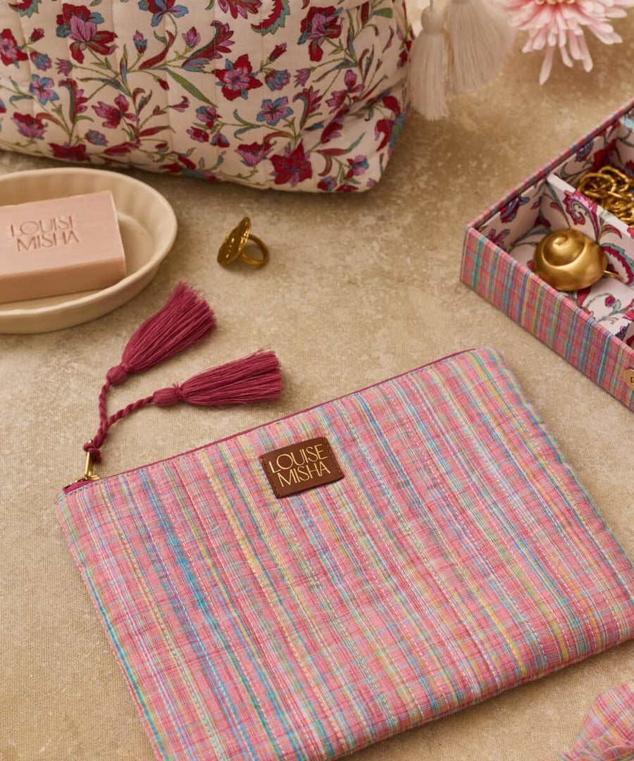 Pochette Domina Pink Pomelo Checks Louise Misha