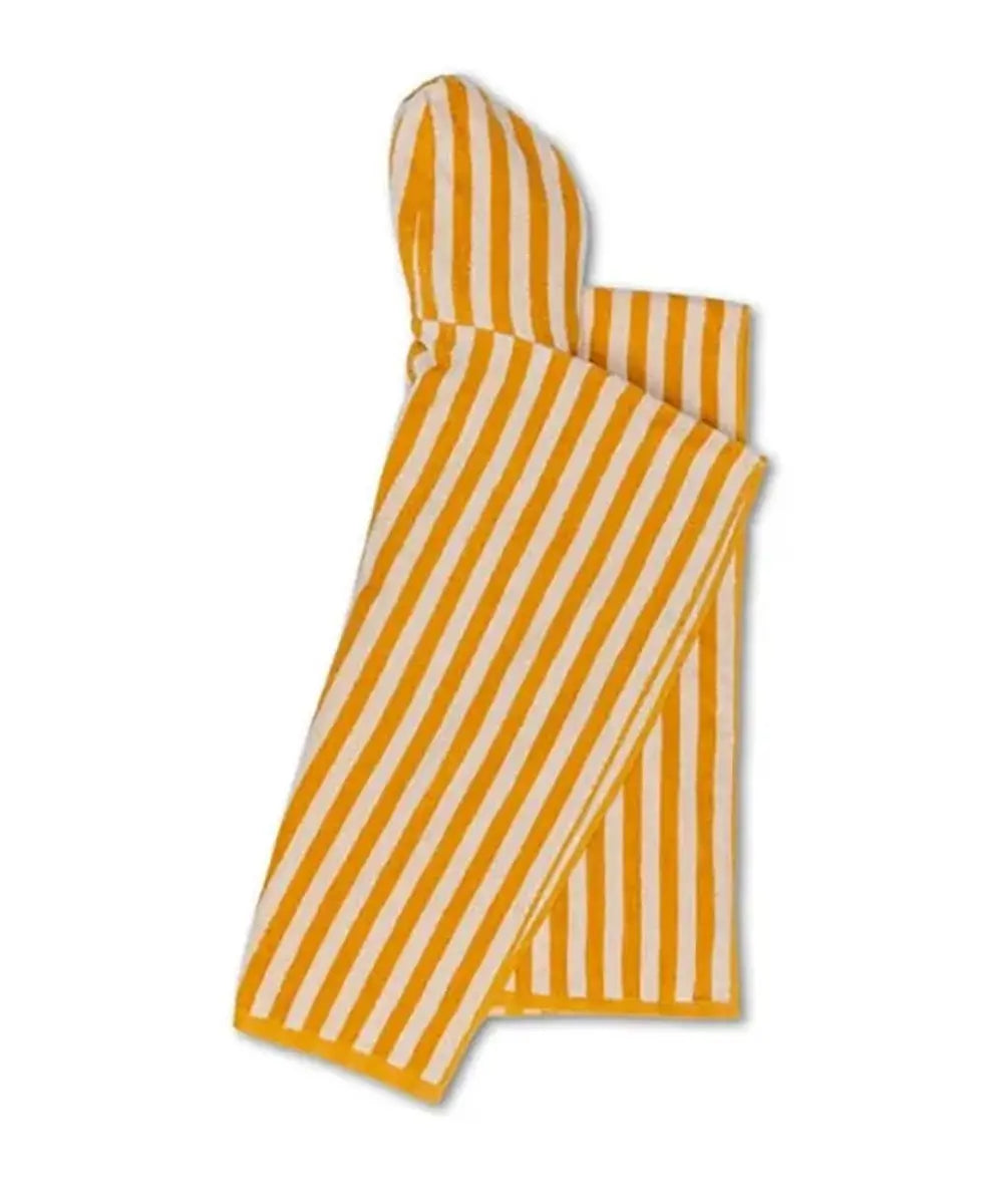 Poncho de bain pour enfant 100% coton avec des rayures jaunes de la marque Swim Essentials