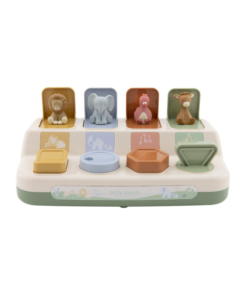 Pop-up Animaux - Safari Friends de la marque Little Dutch, sur fond blanc