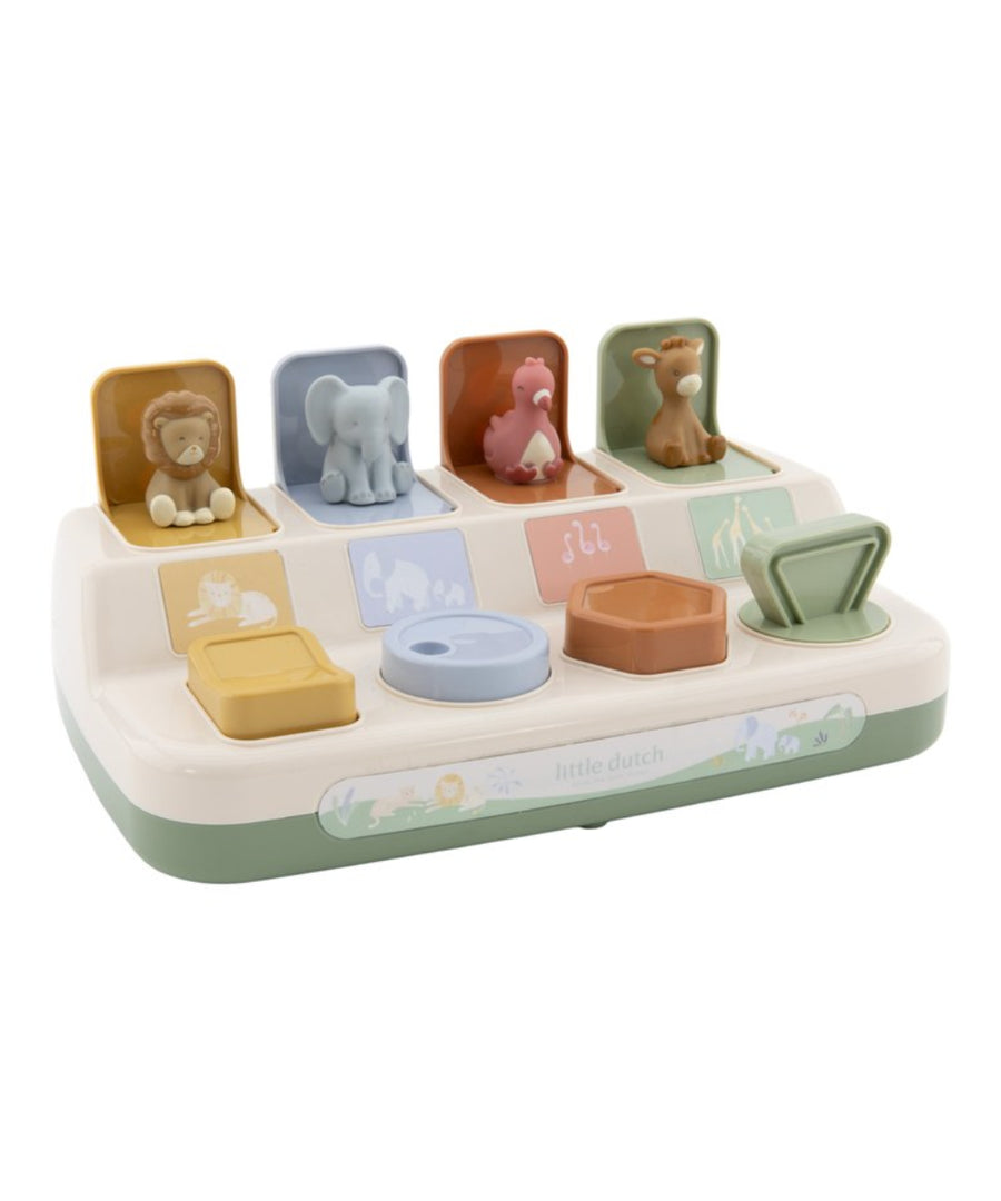 Vue produit de Pop-up Animaux - Safari Friends de la marque Little Dutch, sur fond blanc