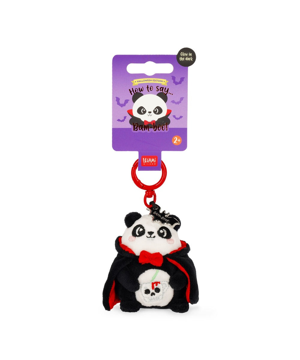 Porte-clés peluche mini panda bam boo de Legami,collection super soft Halloween.