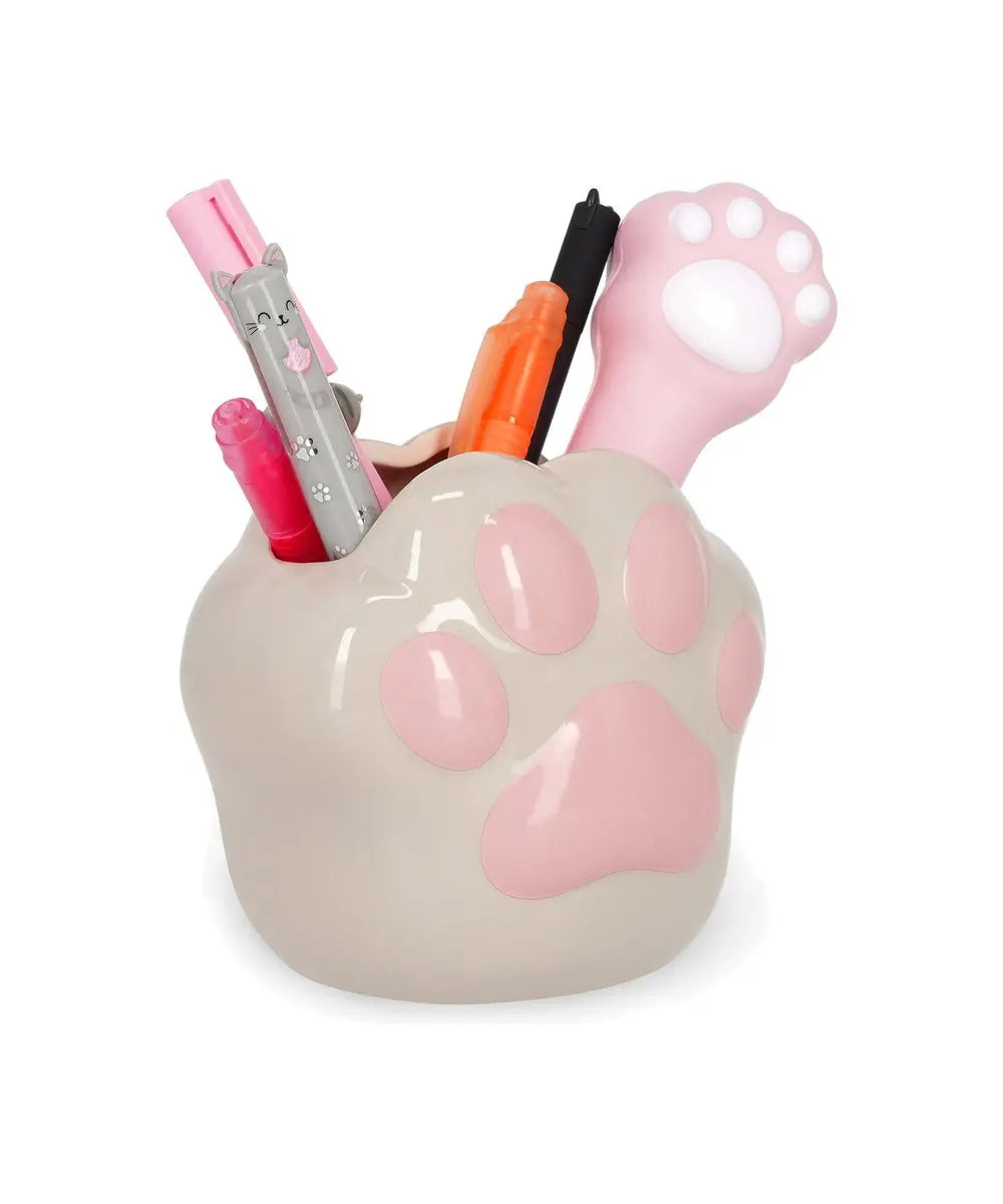 Vue détaillée de Pot à Crayons en Céramique Kitty - Desk Friends de Legami sur fond clair