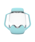 Bocal de jeu sensoriel lumineux bleu de la marque Glo Pals, personnalisable avec anses.