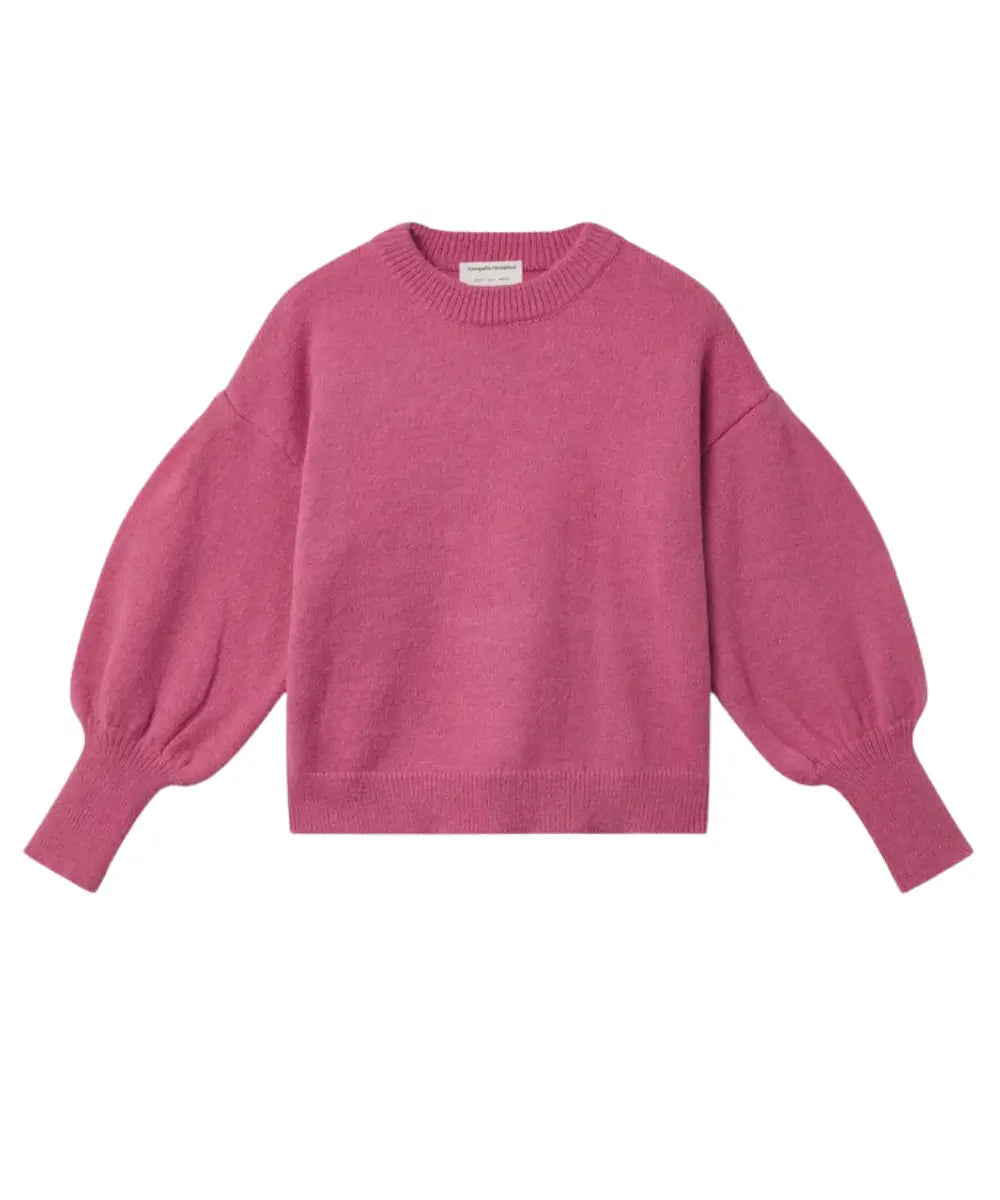 Pull en maille rose col rond Compañía Fantástica coupe droite