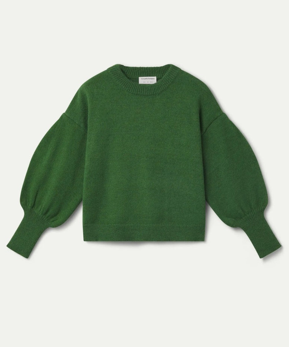 Pull vert en maille manches ballon de Compañía Fantástica