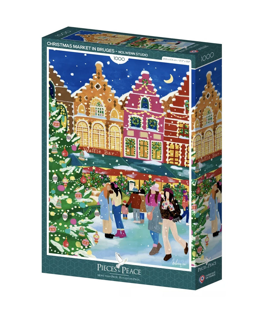 Boîte du puzzle 1000 pièces Marché de Noël à Bruges Pieces & Peace
