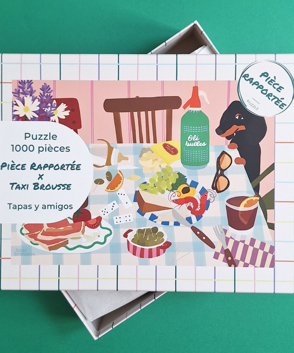 Tapas y amigos, puzzle 1000 pièces de Pièce rapportée, boîte illustrée
