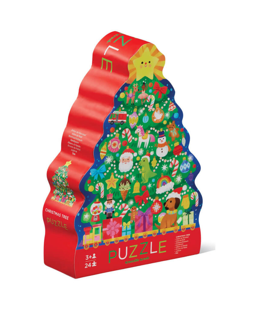 Puzzle 24 pièces Sapin de Noël de Crocodile Creek, sur fond blanc