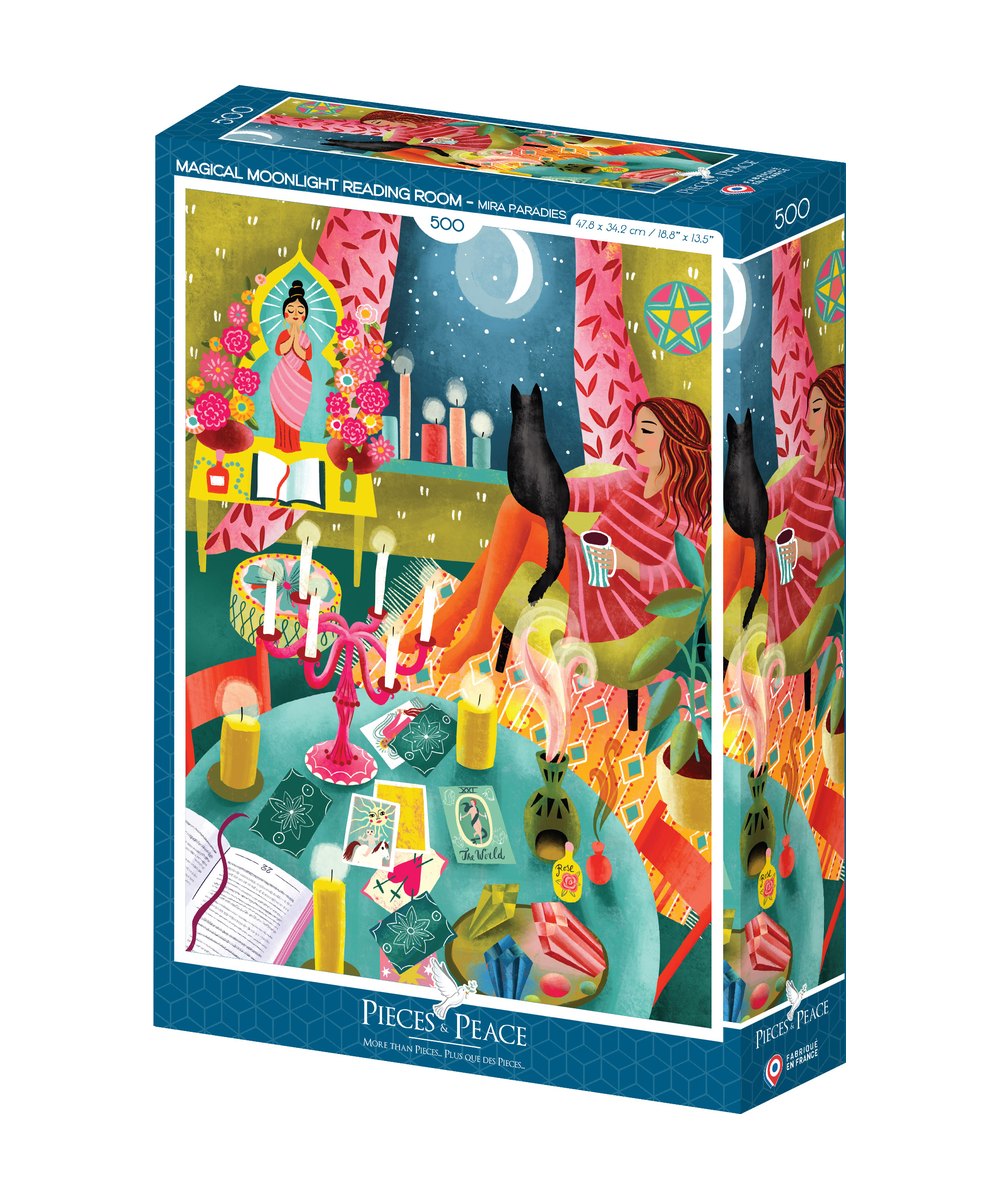 Puzzle 500 Pièces - Magical Moonlight Reading Room | Pieces and peace - visuel 1