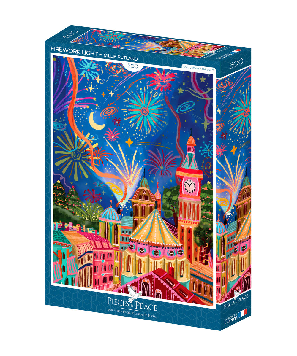 Puzzle 500 pièces Feu d'Artifice Lumineux de Pieces & Peace