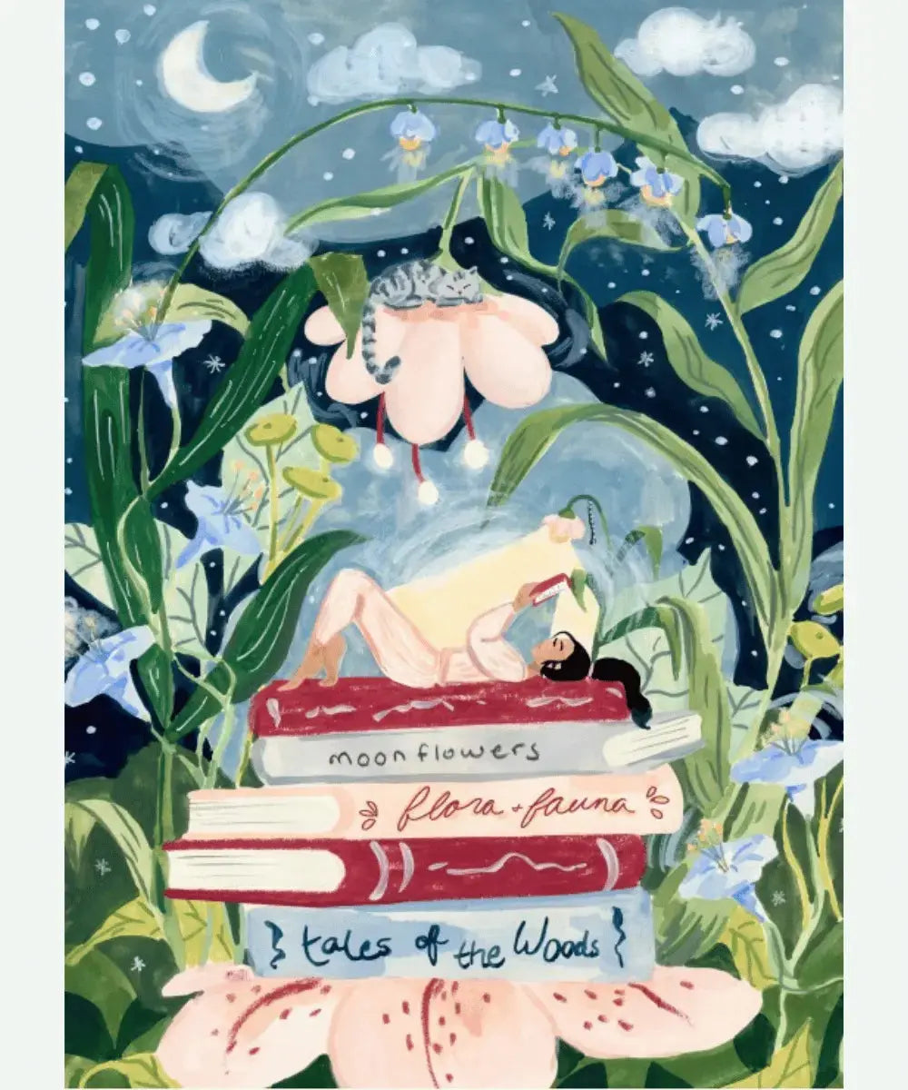 Détails de l'illustration du puzzle 500 pièces Lecture Nocturne de Pieces & Peace