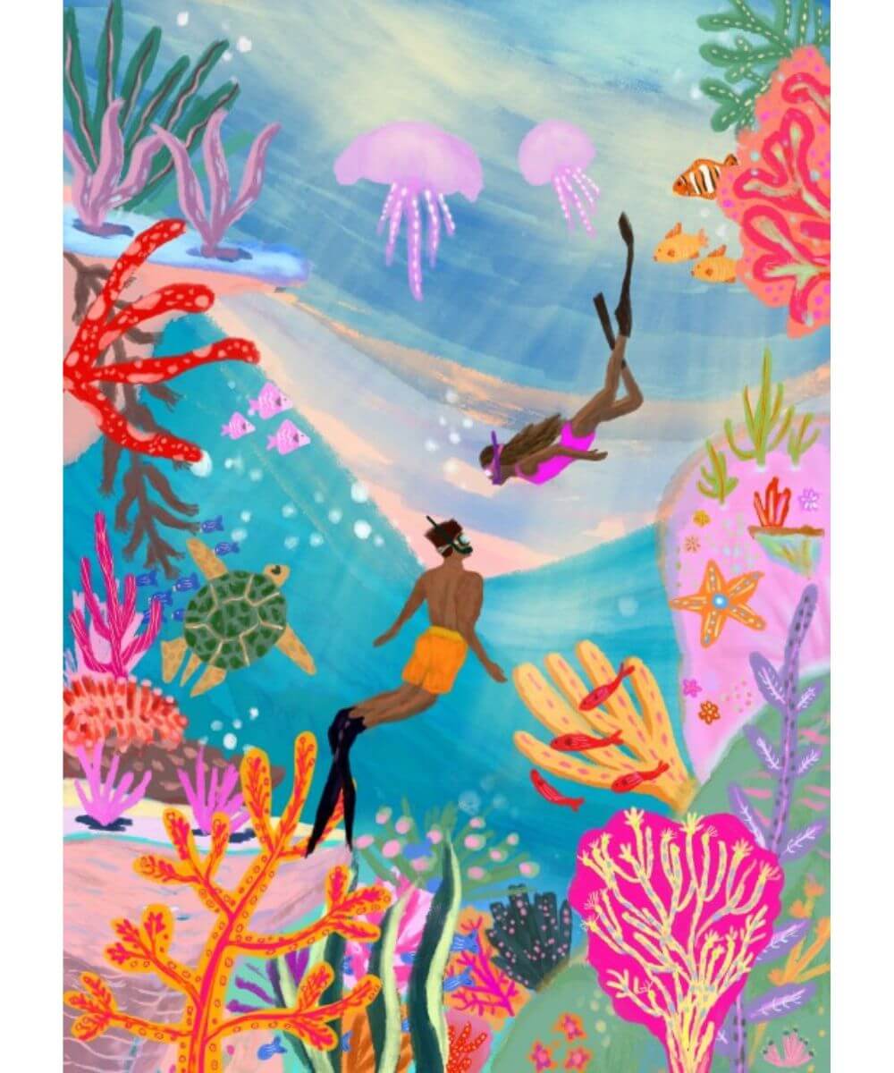 Détails de l'illustration Wild Swimming du puzzle 500 pièces
