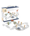 Circuit de voiture en bois fsc et feutrine puzzle avec deux petites voitures Speedy Monkey