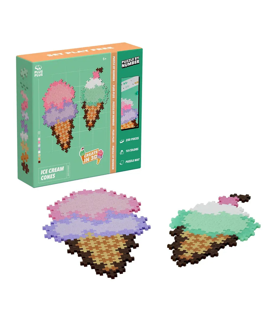Puzzle by Number Cornet de Glaces de la marque Plus Plus