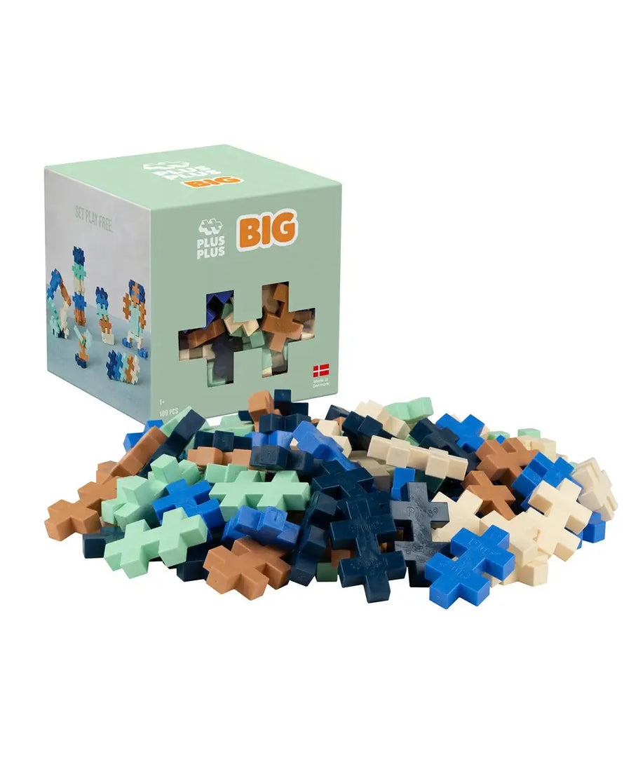 Recharge 100 pieces plus-plus big couleurs tendance bleu camel vert menthe pour jeu de construction enfant.