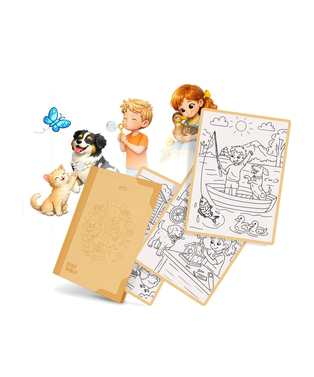 Livret Kidydraw-Pad Animaux de compagnie avec exemples illustrés