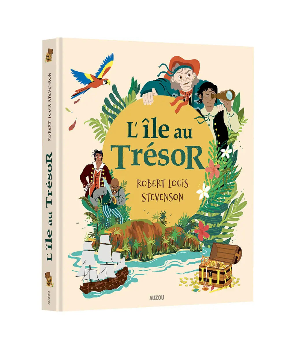 Livre illustre l ile au tresor auzou collection recueils universels avec illustrations olivia sautreuil