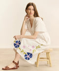 Robe coupe midi broderies fleurs Candy de Garance