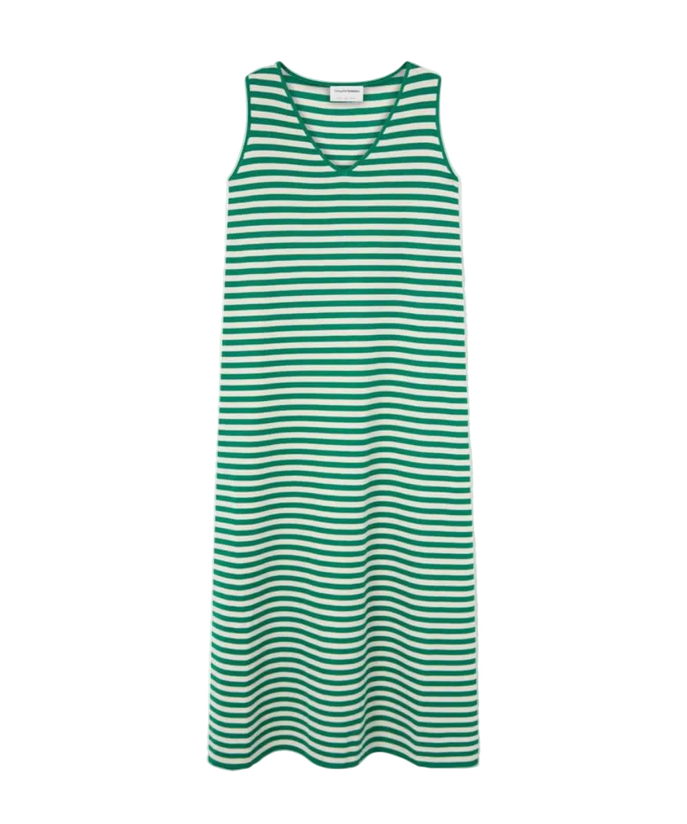 Robe longue en maille rayée verte de Compañía Fantástica