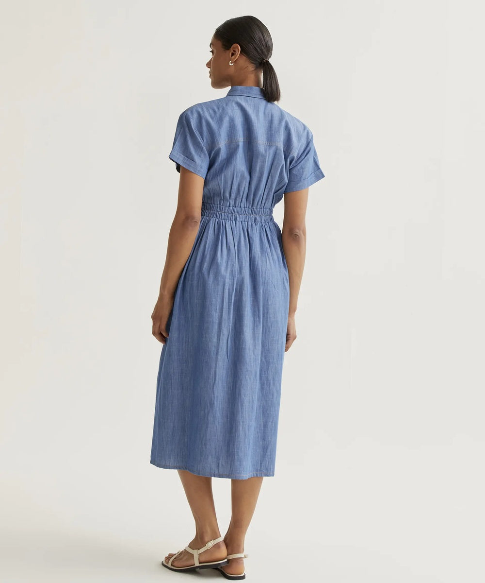 Robe midi chambray bleu clair de Compañía Fantástica