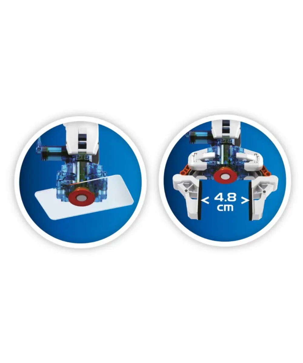 Kit de construction bras robot articulé hydraulique de la marque Buki France. Adapté pour les enfants à partir de 10 ans