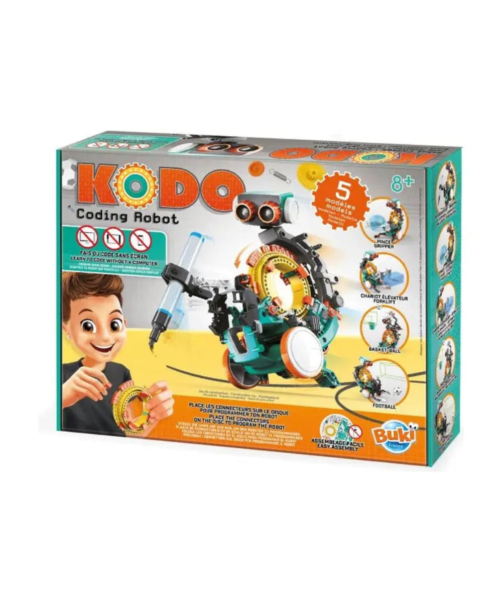 Robot Kodo Buki vu de face sur fond clair