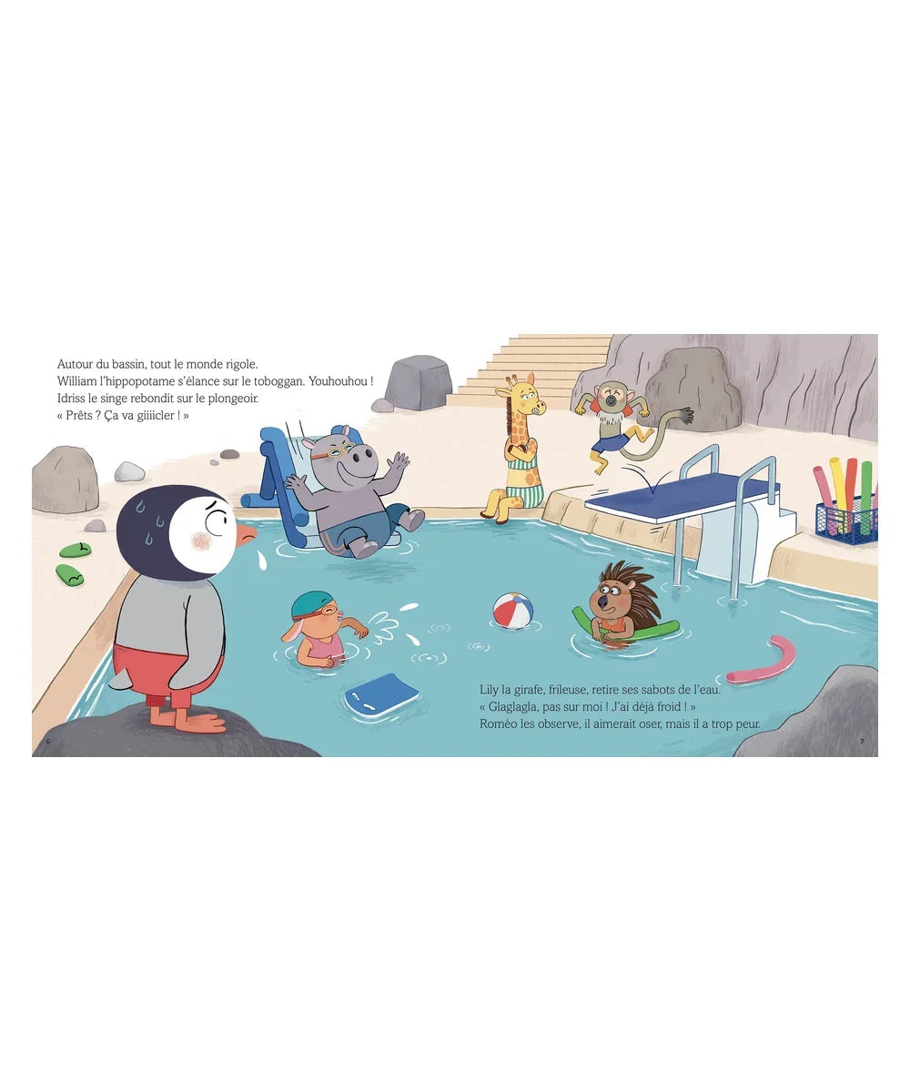 Livre illustré pour enfant Roméo n'a plus peur de l'eau édité par les éditions Auzou.