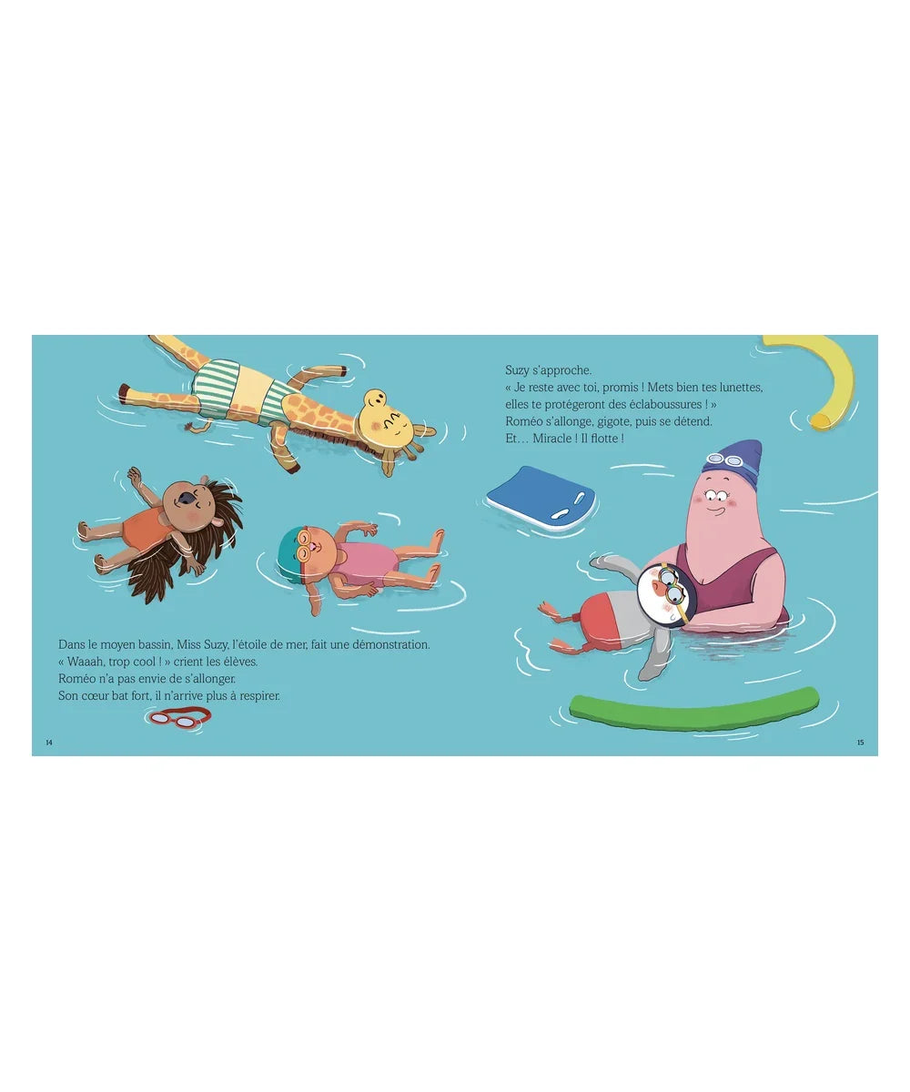 Livre illustré pour enfant Roméo n'a plus peur de l'eau édité par les éditions Auzou.