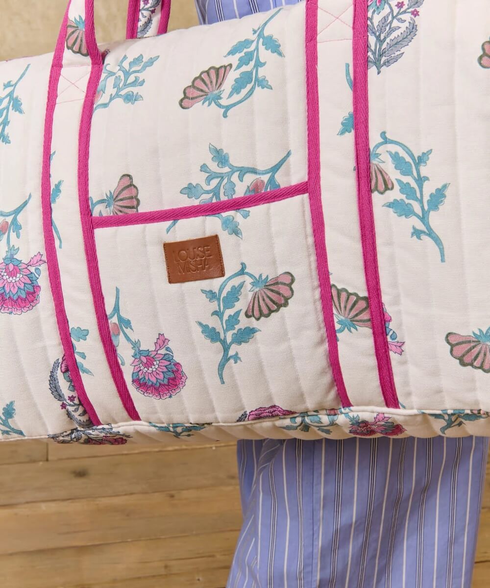 Détail du sac 36h Bilbao Cream Plumeria Grove Louise Misha