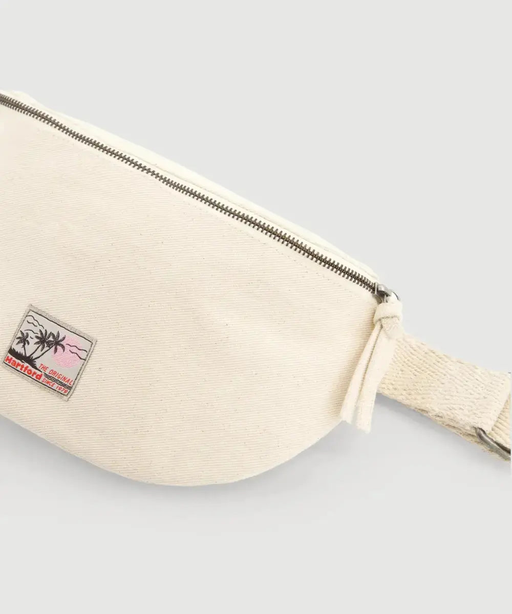 Photo zoomée sur le tissu de la banane Antigua écru de la marque Hartford