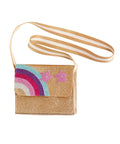 Petit sac à bandoulière pour enfant recouvert de paillettes dorées de la marque Souza